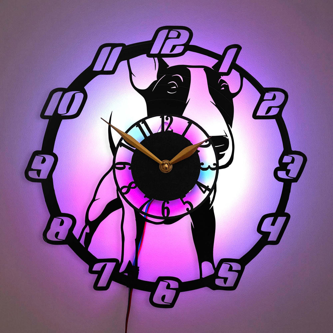 Bullterrier wall clock, Dog Wall Clock, Pet Lover Decor Clock, Personalized Dog Clock, Dog Breed Decor Clock, Bullterrier