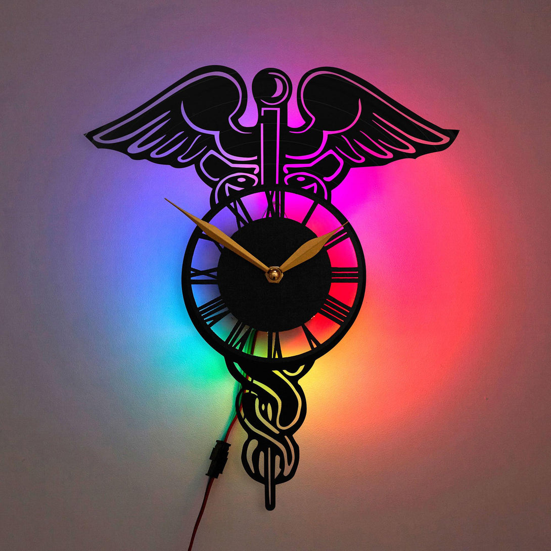 Dia De Los Muerto Wall Clock, Medical Symbol Clock, Doctor Gift Clock, Healthcare Professional Decor, Nurse Office Clock, Medical Room Decor