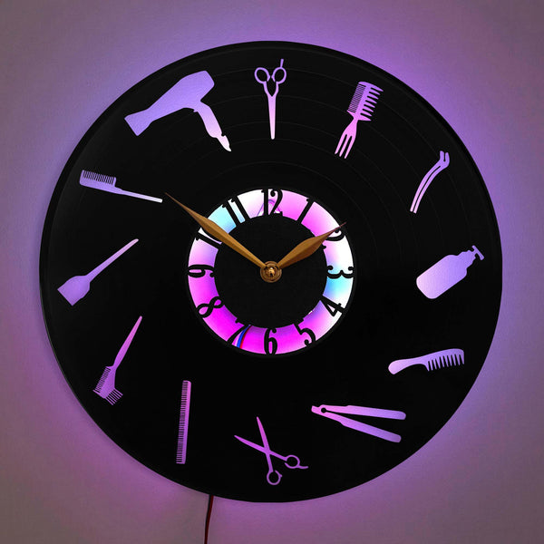 Hairdresser Wall Clock, Hairdresser decor, Barber Clock, Hair Stylist Clock Decor, Beauty Salon Wall Art