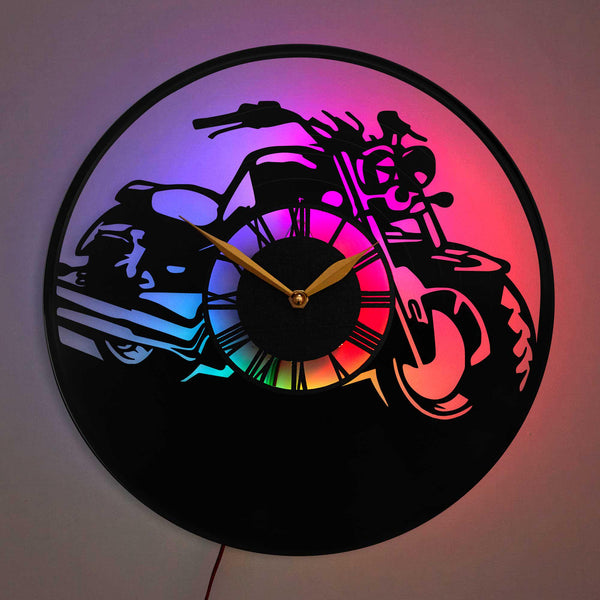 Motorcycle Wall Clock, Biker Decor Clock, Motorcycle Gift for Men, Motorcycle Lover Gift, Motorcycle