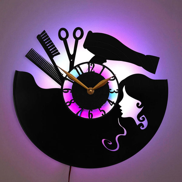 Hairdresser Clock, Hair Salon Decor, Hair Styling Tools, Beauty Salon Gift, Hairstylist Accessories