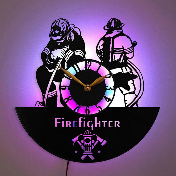 Firefighter Wall Clock, Fireman Room Decoration, Fire Department Decor