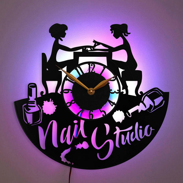 Nail Studio Wall Clock, Manicure Decor Clock, Nail Technician Gift,