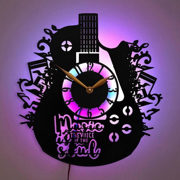 Guitar Wall Clock, Music Lover Decor, Acoustic Guitar Clock, Musician Room Decor, Music Studio Clock, Unique Music Gift