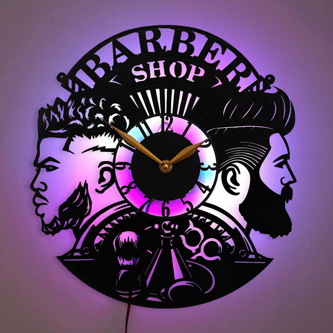 Barber Shop Wall Clock, Hair Stylist Decor Clock, Modern Barbershop Clock