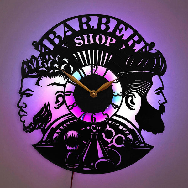Barber Shop Wall Clock, Hair Stylist Decor Clock, Modern Barbershop Clock