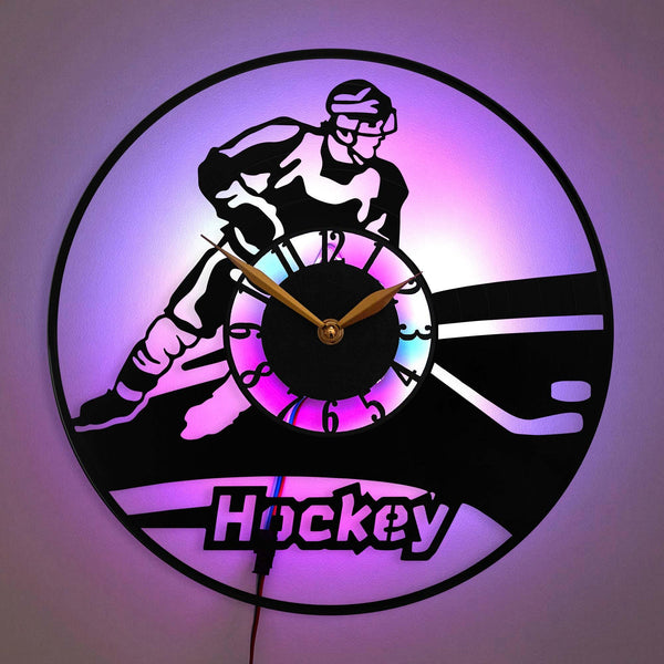 Hockey Wall Clock, Ice Hockey Player Clock