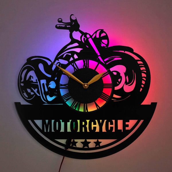Motorcycle Wall Clock, Biker Clock, Motorbike for Wall, Bike, Chopper